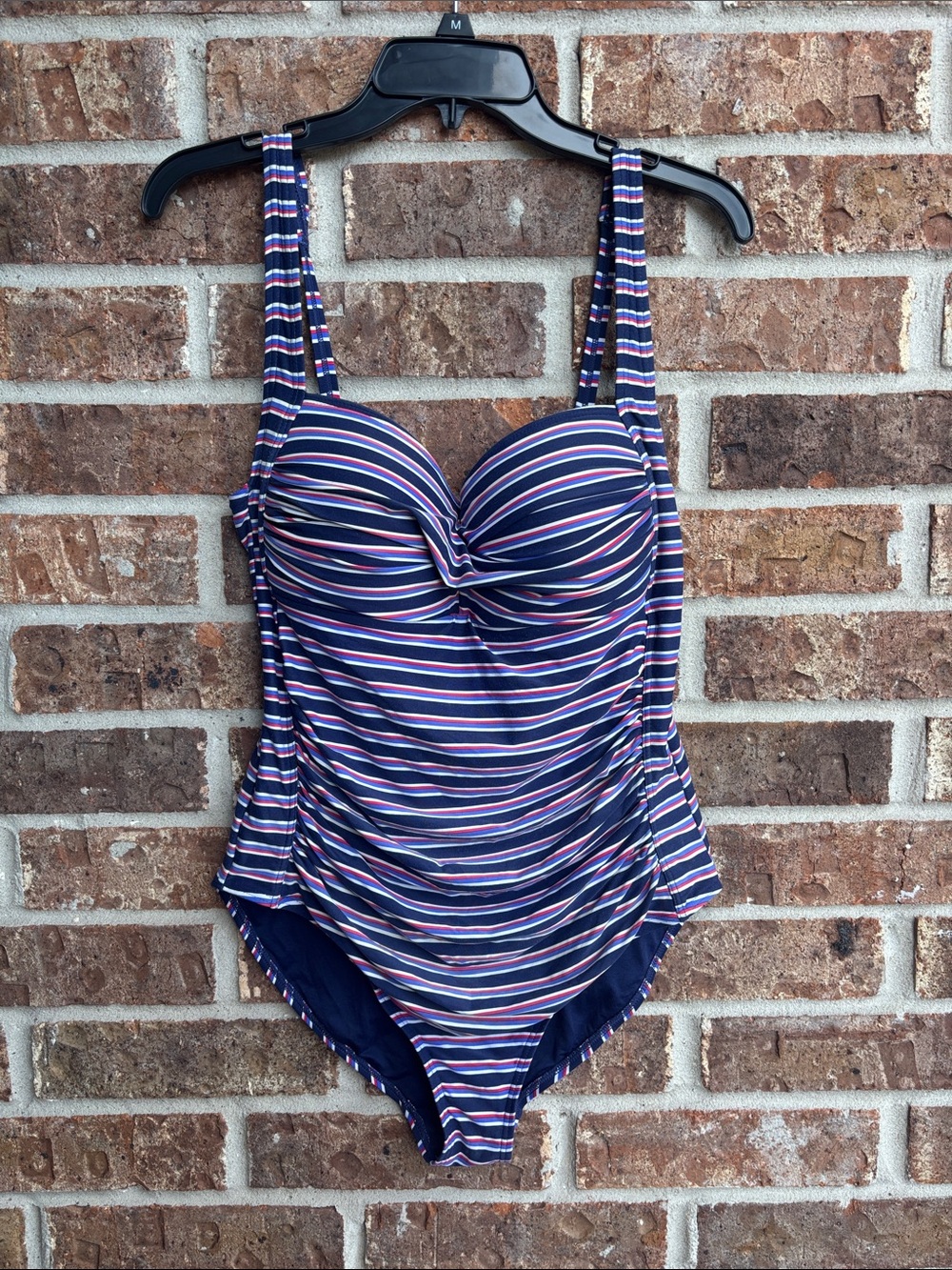 Nip tuck Striped Navy One-Piece Swimsuit